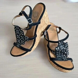 Yellow box Uptown cork platform wedge sandals Size 8.5